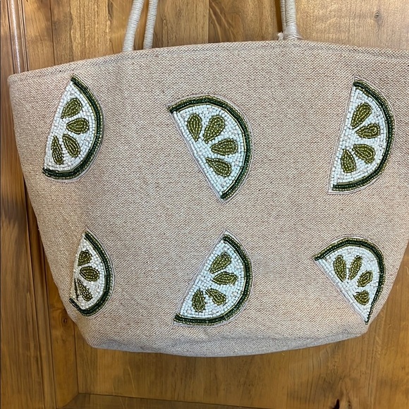 🍋‍🟩 Lime Beaded Tote Bag 🍋‍🟩 - Picture 1 of 8